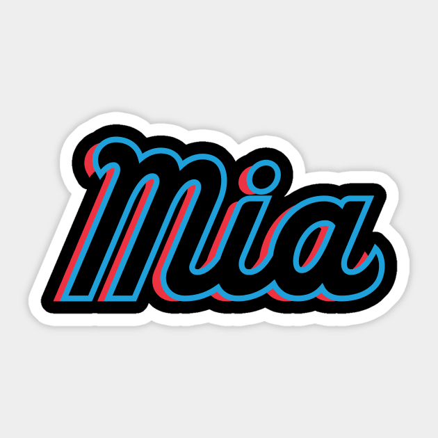 Miami 'MIA' Baseball Fan T-Shirt: Embrace the Vice City Vibe with Bold 305 Baseball Style! Sticker by CC0hort